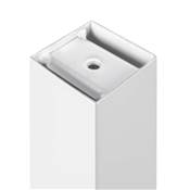 Lot 4 pieds table carrés 50x50mm Acier blanc