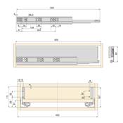 Kit tiroirs cuisine salle bains Vertex haut. 93mm panneaux inclus mod. 450mm blanc