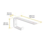 Jeu supports étagères bois Shelf cintre intégré Acier blanc