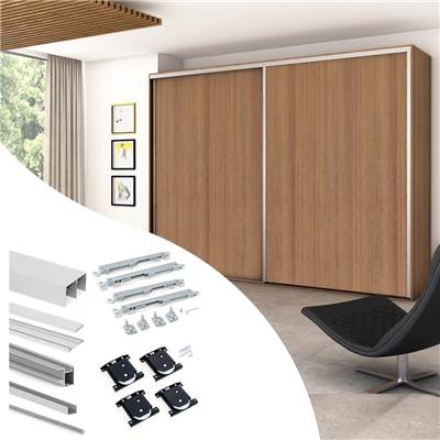 Kit quincaillerie Placard 81 2 portes coulissantes f. souple profil profond ép. 18mm mat