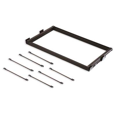 Kit 7 tringles pantalon cadre coulissage armoires Moka f. souple réglable mod. 800mm alu. Acier