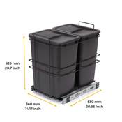 Poubelle recyclage montage inf. extraction manuelle cuisine Recycle 2x35L Anthracite