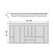 Range-couverts Optima tiroir universel mod. 1.000mm plastique Anthracite