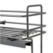 Porte-bouteilles extractible f. amortie gauche 3 plateaux mod. 200mm Acier Anthracite