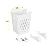 Panier à  linge blanc Laundry à fixer sur porte caisson 450mm