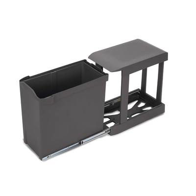 Poubelles recyclage la cuisine 1 x 30L fixation inf. extraction auto. Acier plastique Anthracite