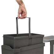 Poubelles recyclage la cuisine 1 x 30L fixation inf. extraction auto. Acier plastique Anthracite
