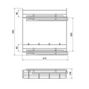 Porte-bouteilles extractible Suprastar fermeture amortie mod. 150mm acier chromé