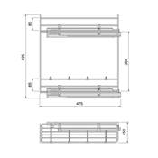 Porte-bouteilles extractible Suprastar fermeture amortie mod. 200mm acier chromé