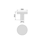 Lot 10 boutons meubles Uppsala diam. 30mm alu. Or