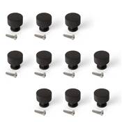 Lot 10 boutons meubles Argos diam. 30mm alu. noir