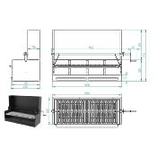 Barbecue charbon de bois 100 cm avec paravent et élevateur