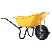 Brouette 110 Litres 1 roue gonflable, jaune