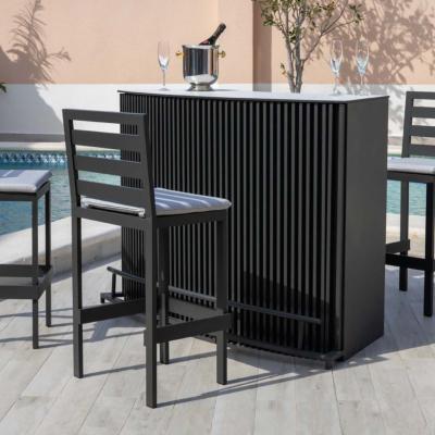 Bar de jardin DANTEL bar anthracite 150x65x111cm