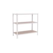 Étagère en métal blanc bois 3 étagères charge 200 kgs dim.900x1200x300mm sans vis