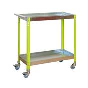 Chariot en métal vert charge 75 kgs dim.103x90x40mm à visser