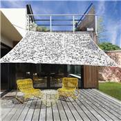 Toile d'ombrage ajourée carrée grise 120g/m2 dim.3x3m