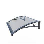 Marquise entre polycarbonate 2,5mm aluminium 80x100cm gris