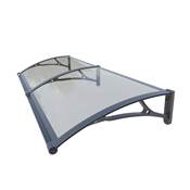 Grande marquise entre polycarbonate 2,5mm aluminium 80x240cm 3 montants gris