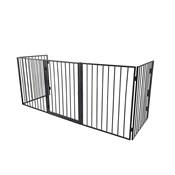 Barrière de sécurité barreaux métal 76x300cm 5 panneaux cheminée poêle noir