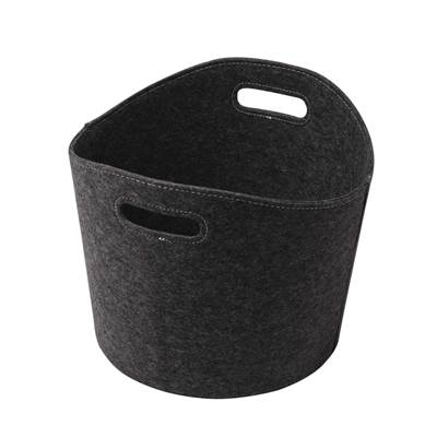 Panier à bûche rond ien feutre diamètre 39 hauteur 31cm gris