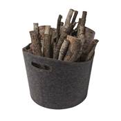 Panier à bûche rond ien feutre diamètre 39 hauteur 31cm gris