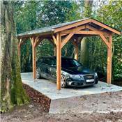 Abri Deux Pentes, Bois DOUGLAS Franais, Carport, Auvent, Abri voiture