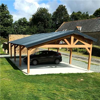 Abri Deux Pentes Faitage Décalé, Bois DOUGLAS