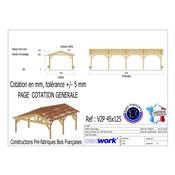 Abri Deux Pentes, Bois DOUGLAS Français, Carport, Auvent, Abri voiture