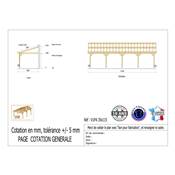 Abri 1 pente Adossé Bois Douglas France Carport Auvent voiture 350x1150cm H 250cm