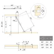 Piston porte relevable Thin diam. 12mm loquets 10kg acier plastique nickelé mat