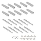 Lot 10 serrures porte visser dans meuble réglage Push Lite long. 80mm Amortisseur plastique Gris
