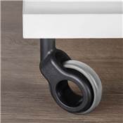 Lot 4 roulettes Hole 2 plétine montage diam. 60mm Acier plastique plastique gris