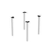 Lot 4 pieds table carrés 50x50mm Acier blanc
