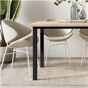 Pieds carrés cadre table 50x50mm 1150x750mm Acier noir