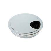 Lot 7 passe-câbles circulaires diam. 80mm encastrer Zamak Chromé,