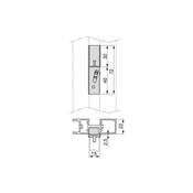 Kit fixation 4 étagères bois 1 tringle suspension 1m long Zero alu. Zamak plastique gris pierre