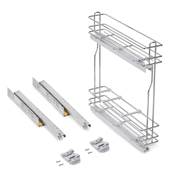 Porte-bouteilles latéral extractible SupraMax fermeture amortie mod. 150mm acier chromé