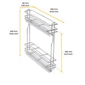 Porte-bouteilles latéral extractible SupraMax fermeture amortie mod. 150mm acier chromé