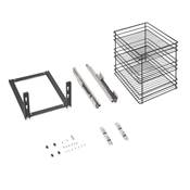 Chariot coulissant Titane fixation inf. f. amortie mod. 400mm acier antracite