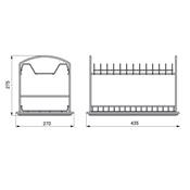 Égouttoir vaisselle poser Suprastar 435x270x275mm acier chromé