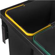 Bac tri sélectif montage latéral sur meuble cuisine Recycle 2x24L Acier plastique Anthracite