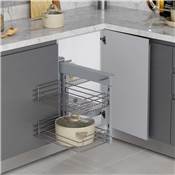 Système d'angle extractible meuble cuisine Suprastar acier chrome