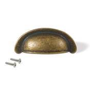 Lot 20 poignées meubles Alberic L77mm entraxe 64mm Zamak Bronze
