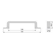 Lot 20 poignées meubles Kobe L164mm entraxe 128mm Zamak Titane