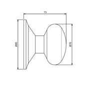 Bouton porte d'entrée Modèle Bowler diam.70mm poignée Acier inoxydable Nickel satiné