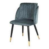 Lot 2 chaises tapissées style contemporain bleu pétrole
