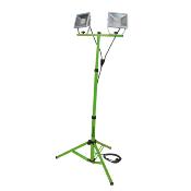 Projecteur chantier LED 2x30 watt 2 x 2400 lumen IP65, trépied télescopique