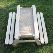 Table de pique-nique en bois avec bac à sable,  Dim.90x91x50cm, âges 3 à 12 ans