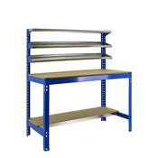 Établi métal bleu bois capacité charge 600 kgs dim.1445x1210x610mm à visser